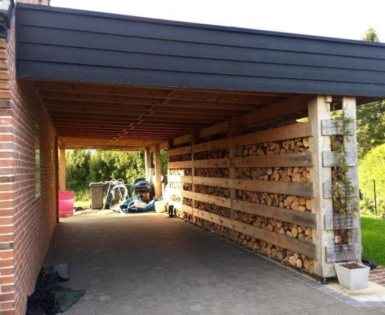 Carport avec bardage en fibre ciment